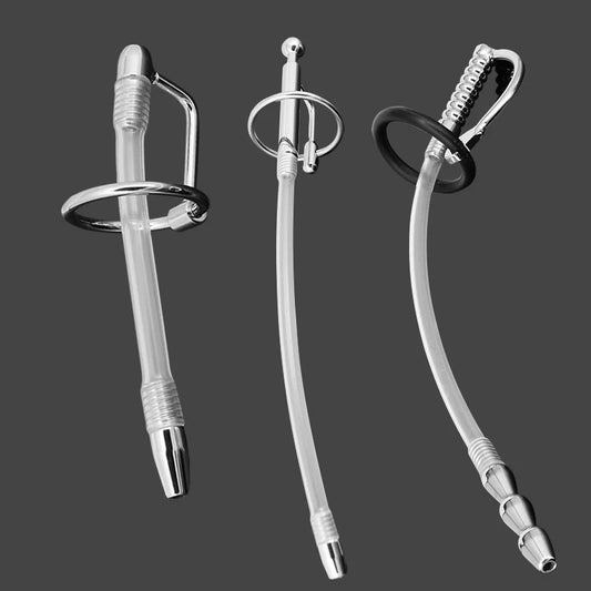 Free shipping urethral sound penis plug probe catheter Prince Wand male hands free masturbator ball stretcher sex toy for man