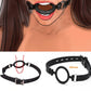 Full Silicone O Ring Gag Strap,Open Mouth Bite Gag,Fetish Oral Fixation BDSM Toys,Sex Slave Bondage Muzzle SM Couple Flirt Tools