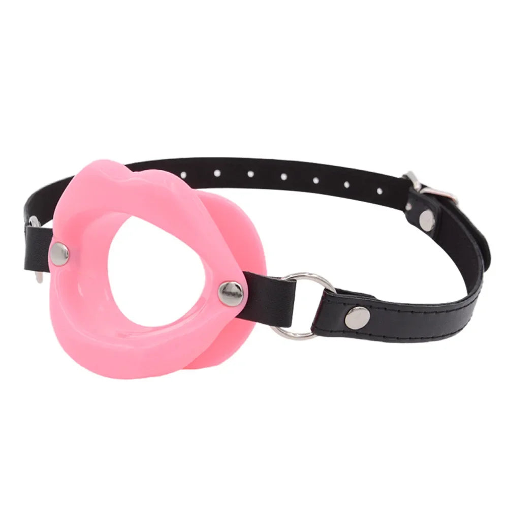 Full Silicone O Ring Gag Strap,Open Mouth Bite Gag,Fetish Oral Fixation BDSM Toys,Sex Slave Bondage Muzzle SM Couple Flirt Tools