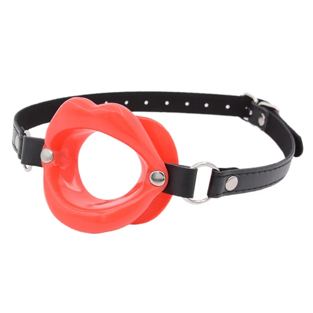 Full Silicone O Ring Gag Strap,Open Mouth Bite Gag,Fetish Oral Fixation BDSM Toys,Sex Slave Bondage Muzzle SM Couple Flirt Tools