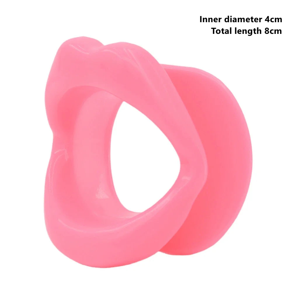 Full Silicone O Ring Gag Strap,Open Mouth Bite Gag,Fetish Oral Fixation BDSM Toys,Sex Slave Bondage Muzzle SM Couple Flirt Tools