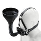 PU Leather Funnel Oral Enema Drool Plug Mouth Gag