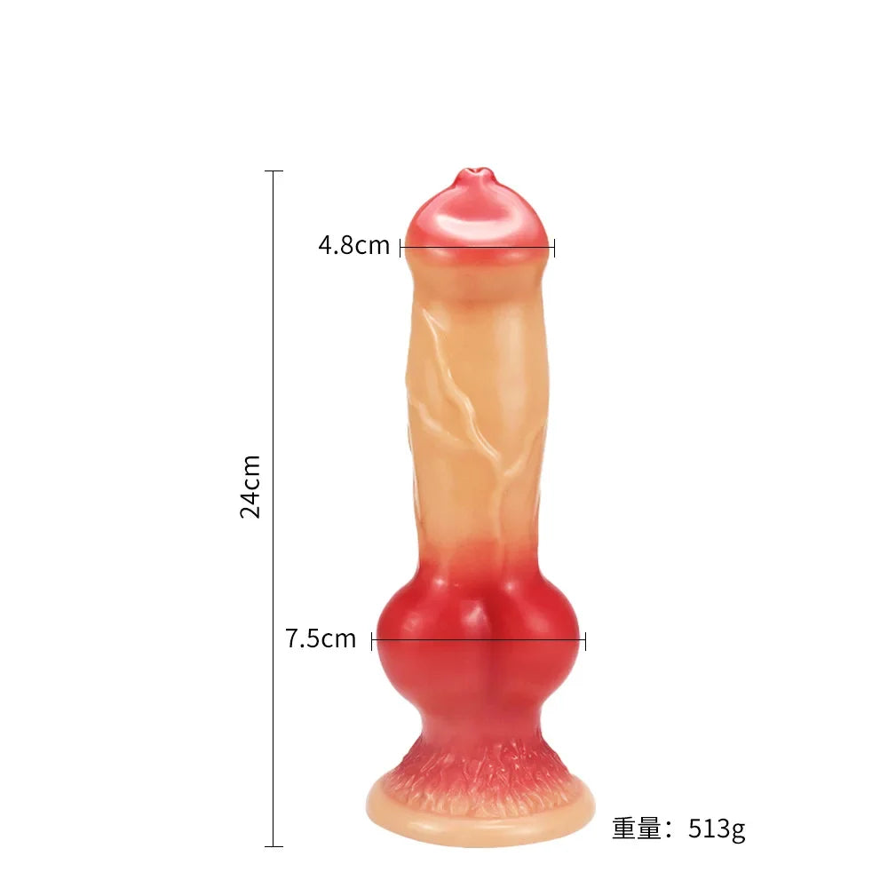 Giant Animal Dildo XXL Realistic Big Knot Dog Dildos Vaginal Stimualtor G-Spot Masager Penis with Sucker Masturbator for Women