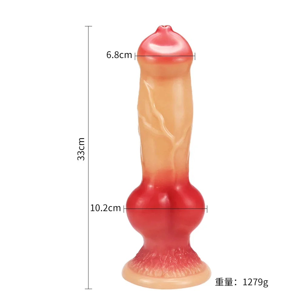 Giant Animal Dildo XXL Realistic Big Knot Dog Dildos Vaginal Stimualtor G-Spot Masager Penis with Sucker Masturbator for Women