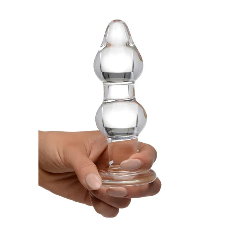 Glass Butt Plug,The Double Butt Plug, crystal butt plug vagina ball,big pyrex glass anal dildo bead