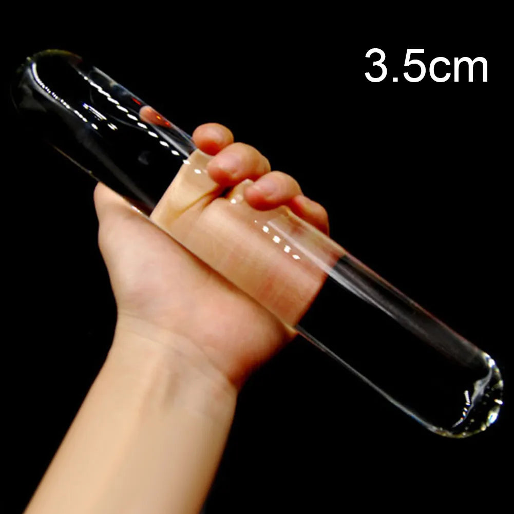 Glass Dildo Female Masturbation Huge Crystal Glass Butt Plug Dildo Rod Massage Stick Clitoral Stimulator Adult Sex Toy