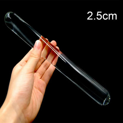 Glass Dildo Female Masturbation Huge Crystal Glass Butt Plug Dildo Rod Massage Stick Clitoral Stimulator Adult Sex Toy