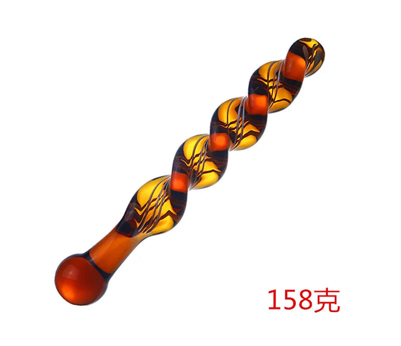 Glass Dildo G-spot Stimulation Vaginal Massage Masturbation Prostate Anal Plug Spiral Textured Anal Sex Toys for Men and Women