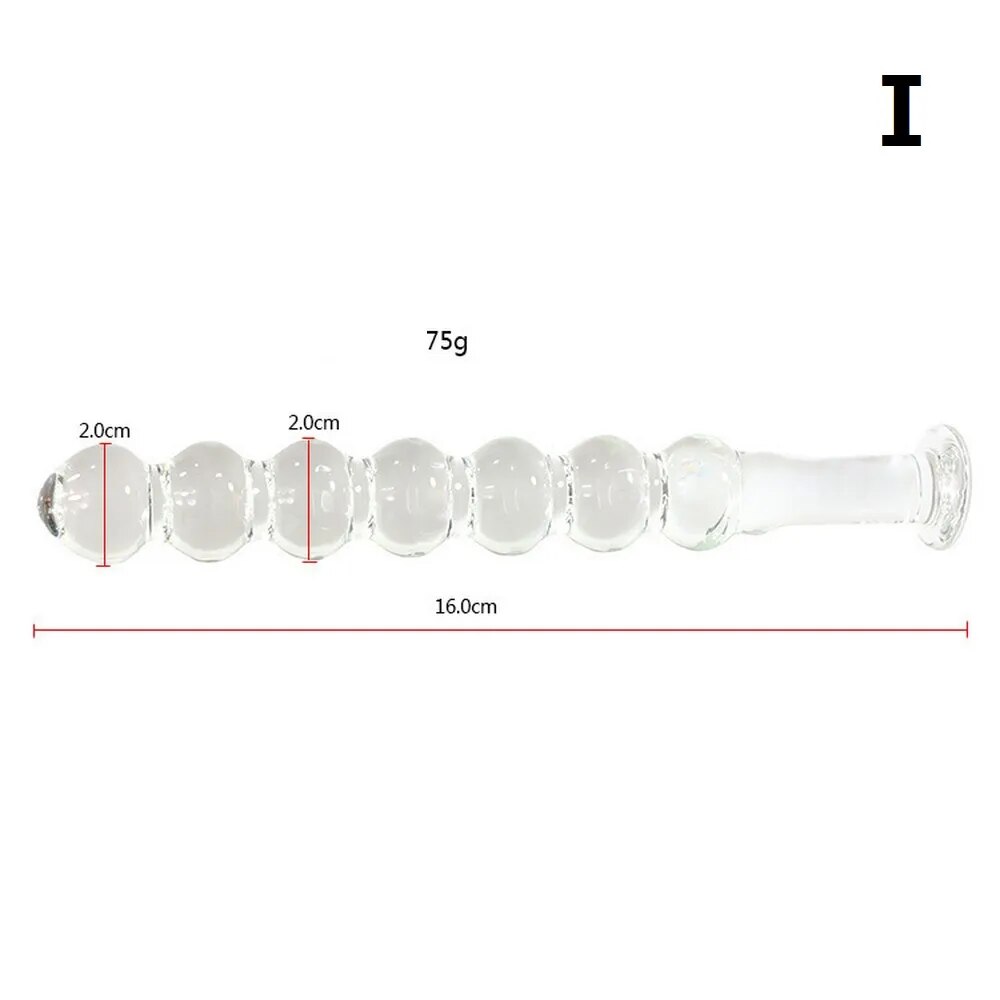 Glass Dildo Realistic Smooth Glass Anal Plug Anal Dildo Buttplug Dilatador Anal Beads Butt Plug Sex Adult Toys For Women Men Gay