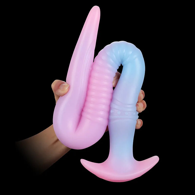 Glow In The Dark Anal Plug Long Silicone Butt Plug Tail BDSM Sex Party Games Huge Anal Toys Prostate Massage Gay Sex Toys