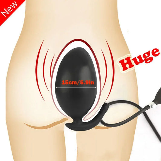 Go Out Inflatable Anal Plug Dilator Expandable Dildo Pump Silicone Huge Anus Butt Dilator Prostate Massager Anal Sex Toy For Men