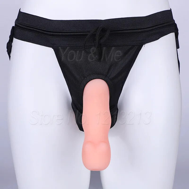 Go Out Wear Airplane Cup Pocket Pussy Male Masturbation Cup Strap On Realistic Dildo Hollow Penis Panties Sex Toys For Men Gay