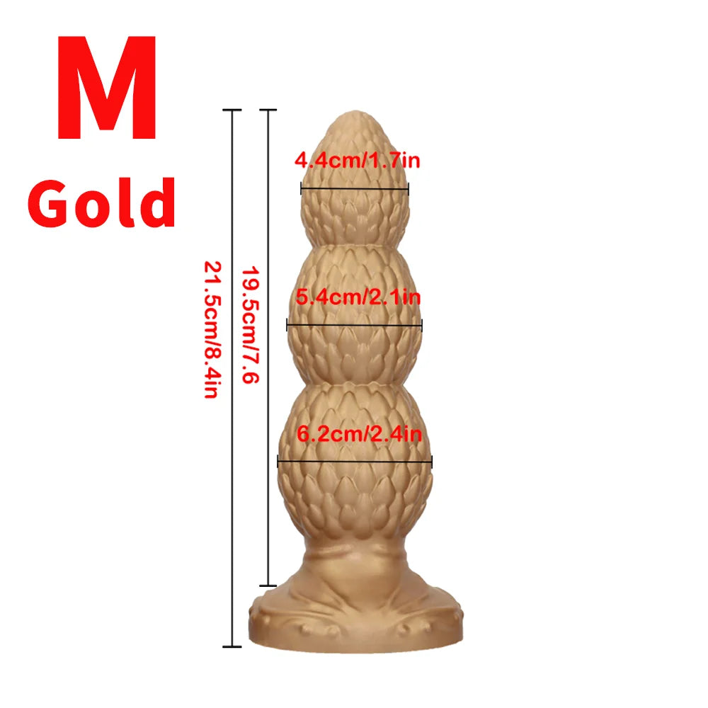 Gold Anal Dildos Butt Plug Silicone Huge Anal Plug Large Buttplug Sex Supplies Dragon Dildo Couples Anal Sex Toys For Men Women