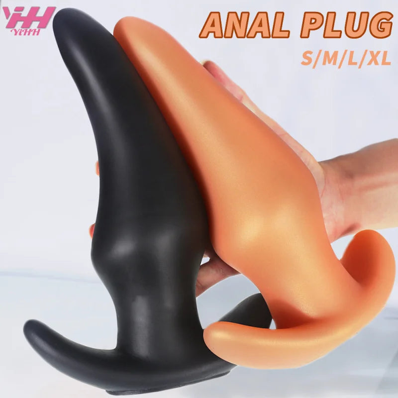 Gold/Black Anal Plug Huge Anal Sex Toys For Women Men Soft Silicone Big Butt Plug Dildo Large Analplug Small Buttplug Adults 18+