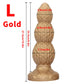Gold Silicone Anal Plug Big Butt Plug Anal Beads Large Analplug Sex Products Anus Dilator Dildo With Sucker Dick Masturbation