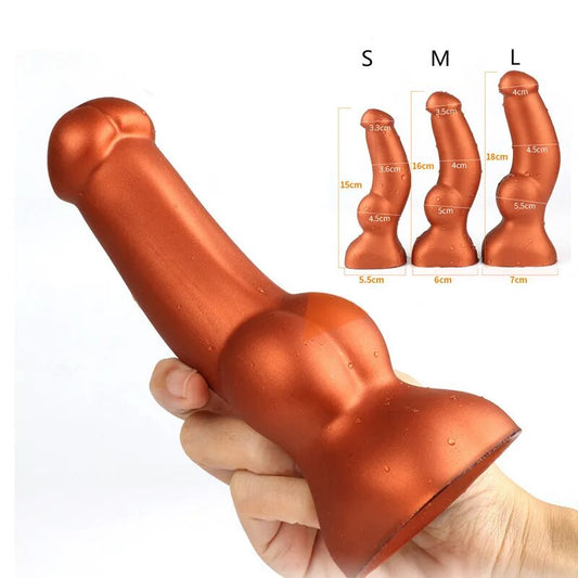 Golden Huge Realistic Dildo Soft Liquid Silicone Artificial Big Penis Strong Suction Cup Female Masturbation Anal Toys for Women