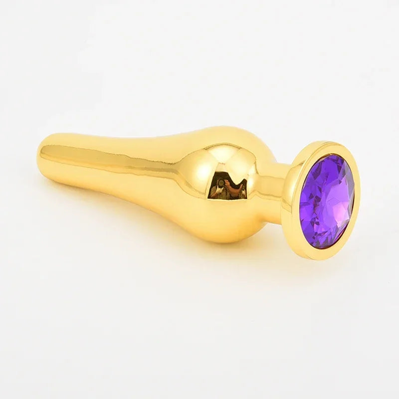 Golden Stainless Steel Anal Plug Crystal Metal Butt Plug Stimulator Anal Sex Toys for Couples Prostate Massager Dildo 3 Size