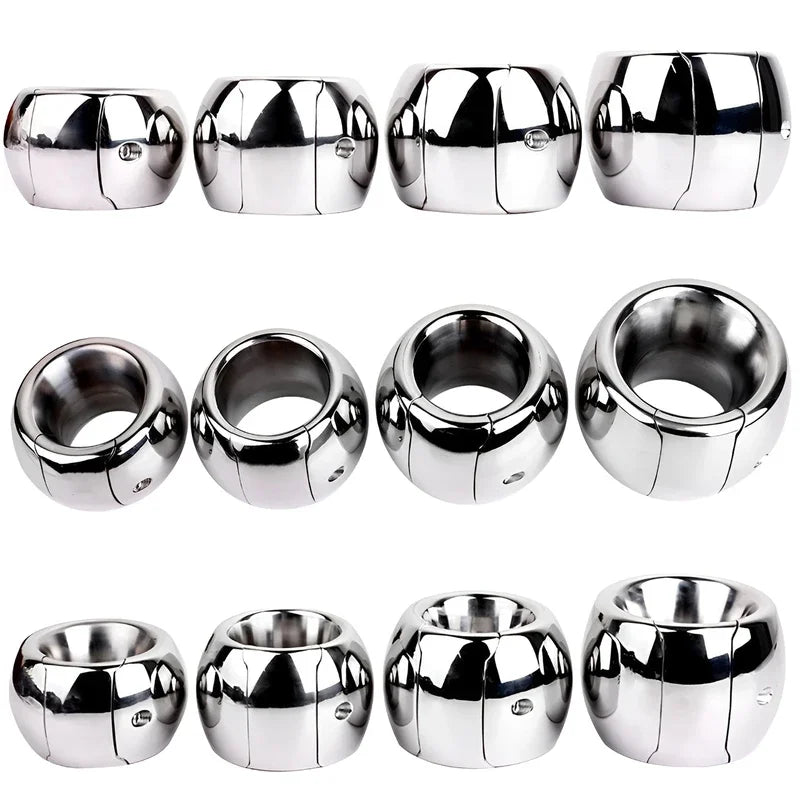 H40-55mm Cock Ring Heavy Penis Rings Male Ball Scytum Stretcher Metal Penis Lock Bondage Cockring Bdsm Sex Toys For Men