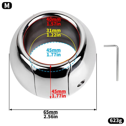 H40-55mm Cock Ring Heavy Penis Rings Male Ball Scytum Stretcher Metal Penis Lock Bondage Cockring Bdsm Sex Toys For Men