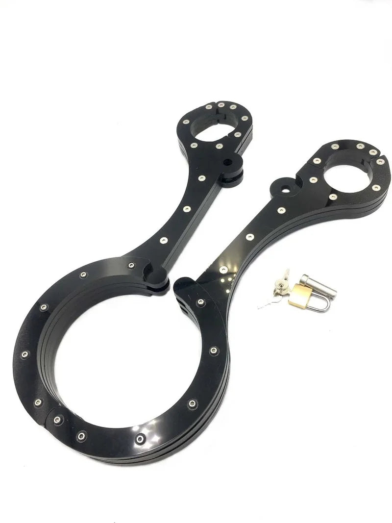 HIGH QUALITY Aluminium Alloy Cangue Sex Furniture Bondage Restraint Neck Collar Bdsm Slave Handcuffs Sex Toy for Adult Couple