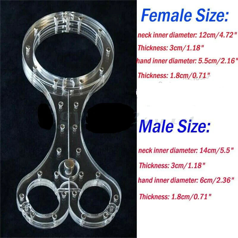 HIGH QUALITY Aluminium Alloy Cangue Sex Furniture Bondage Restraint Neck Collar Bdsm Slave Handcuffs Sex Toy for Adult Couple