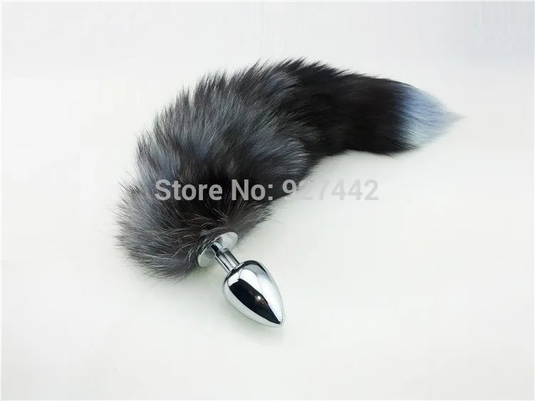 Large size Fox Tail Anal Plug Metal butt Sex Toy For Men Women Adult  product