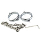 Handcuffs Ankle Cuff Oval Type Metal Bondage Lock BDSM  Wear With Chain Bondage Harness Sex Games Slave Toys For Woman Men