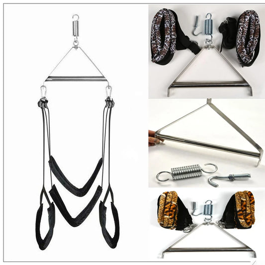 Hanging Sex Swing BDSM Set Metal Tripod and Sex Swing Tease Position Door Sex Swing BDSM Sex Furniture for Couples