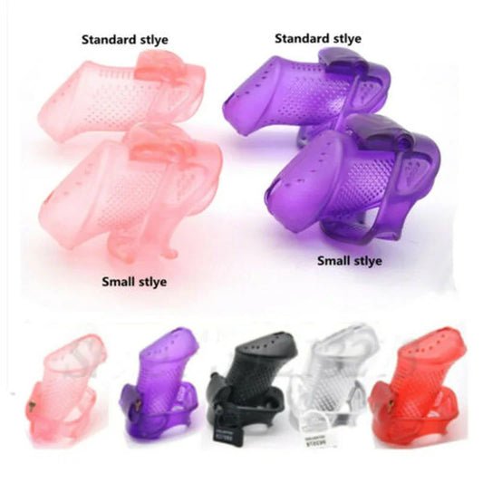 Hard Plastic Male Chastity Cage Built-in Lock Belt with Plastic Locks SM Chastity Device Penis Rings Adult Game Sex Toys for Men