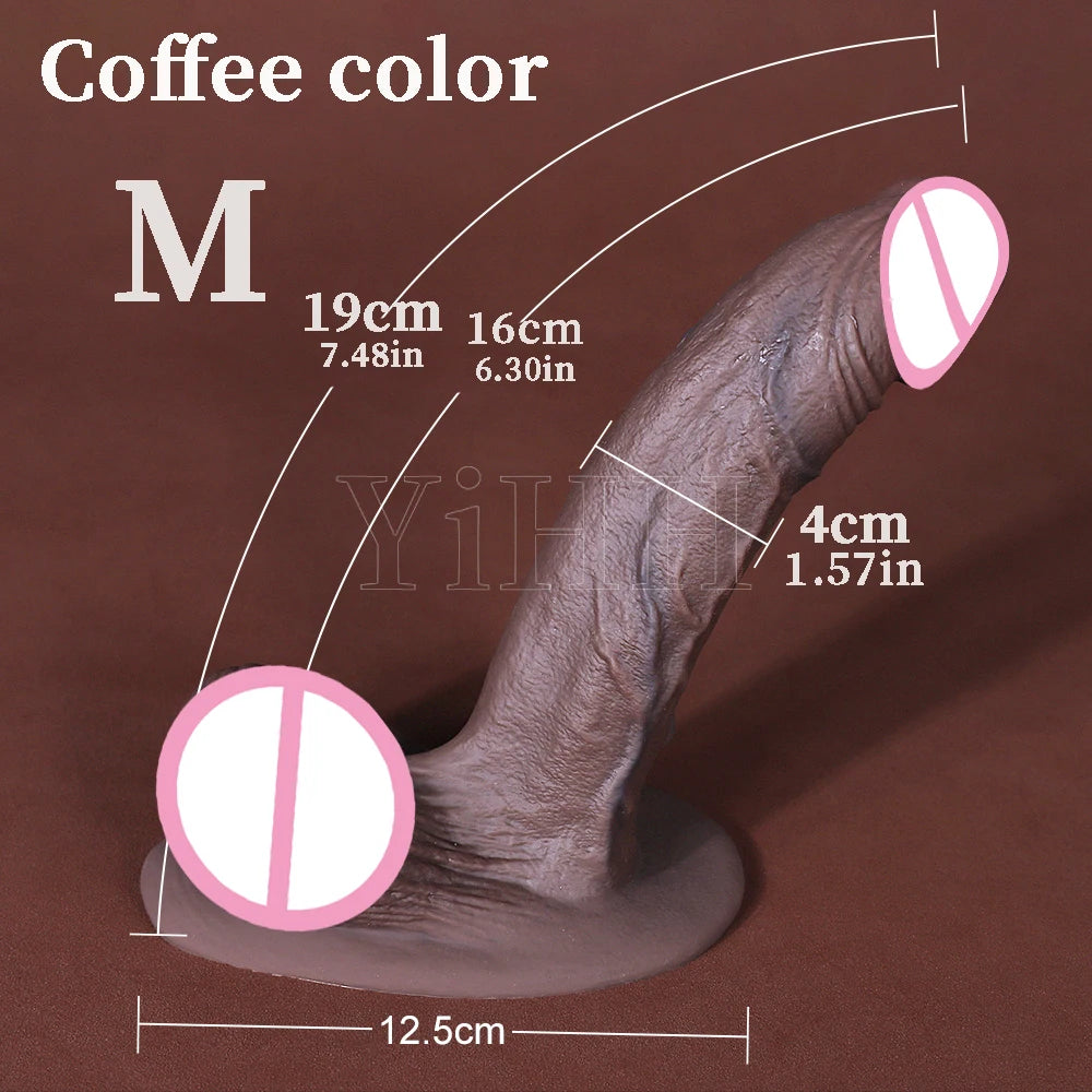 Hard Realistic Dildo Upturned Long Dildo With Powerful Suction Cup Big Cock Artificial Penis For Women Men Adult Sex Toys Anal