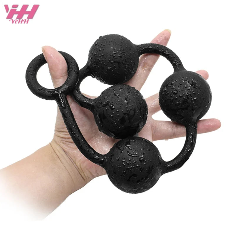 Hard/Soft Silicone Anal Plug Pull Bead Anal Butt Plug Sex Toys for Women Men Couples Masturbators Anus vaginal massage expander