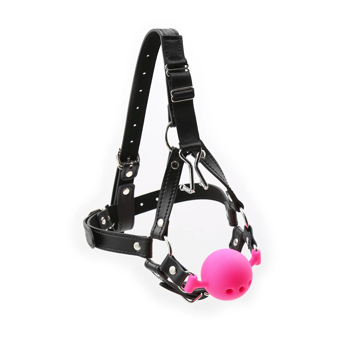 Head Harness with Nose Hook Ball Gag Restraint Silicone Open Mouth Gag Erotic Sex Toys Adult Games Products BDSM for couple