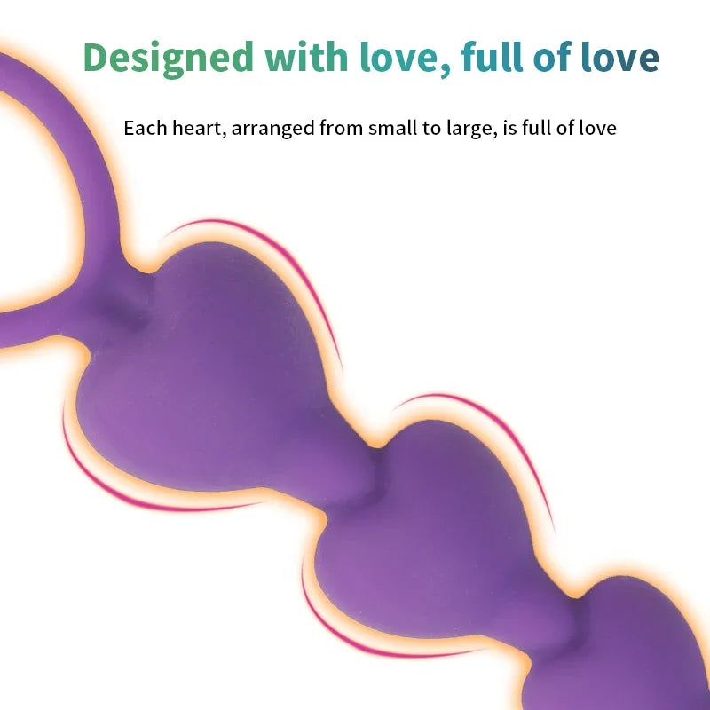 Heart beads Soft Anal Plug anus Toys Big  Balls Silicone G-Spot Stimulating Butt Plugs Adult Sex  Couple Sexy