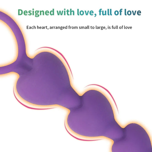 Heart beads Soft Anal Plug anus Toys Big  Balls Silicone G-Spot Stimulating Butt Plugs Adult Sex  Couple Sexy