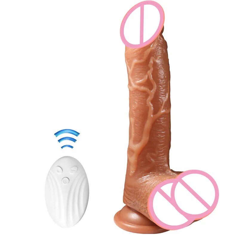 Heating silicone suction cup thick telescopic dildo realistic penis swing dick big vibrators phallus sex toy for women adult toy