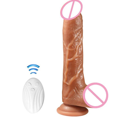 Heating silicone suction cup thick telescopic dildo realistic penis swing dick big vibrators phallus sex toy for women adult toy