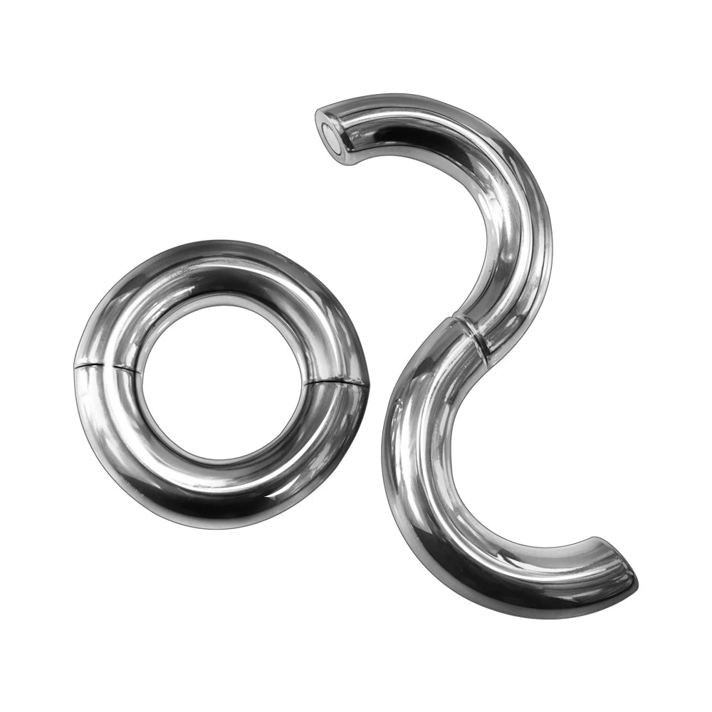 Heavy Duty Magnetic Stainless steel Ball Scrotum Stretcher penis Cock Ring For Big Man Delay vejacula Sex Toy adult product