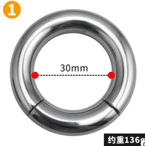 Heavy Male Magnetic Ball Stretcher Metal Penis Cock Ring Lock BDSM Delay Ejaculation Rings BDSM Sex Toy for Men Chastity Device