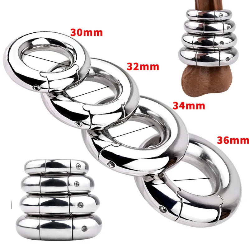 Heavy Metal Penis Ring Stainless Steel Cock Ring Penis Sex Toys for Men Ejaculation Delay Adult Games Scrotum Restraint Cockring