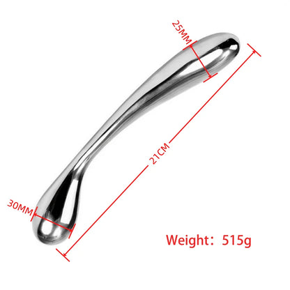 Heavy stainless steel double fake dildo G Spot wand anal beads butt plug metal prostate massager vaginal female sex toy women