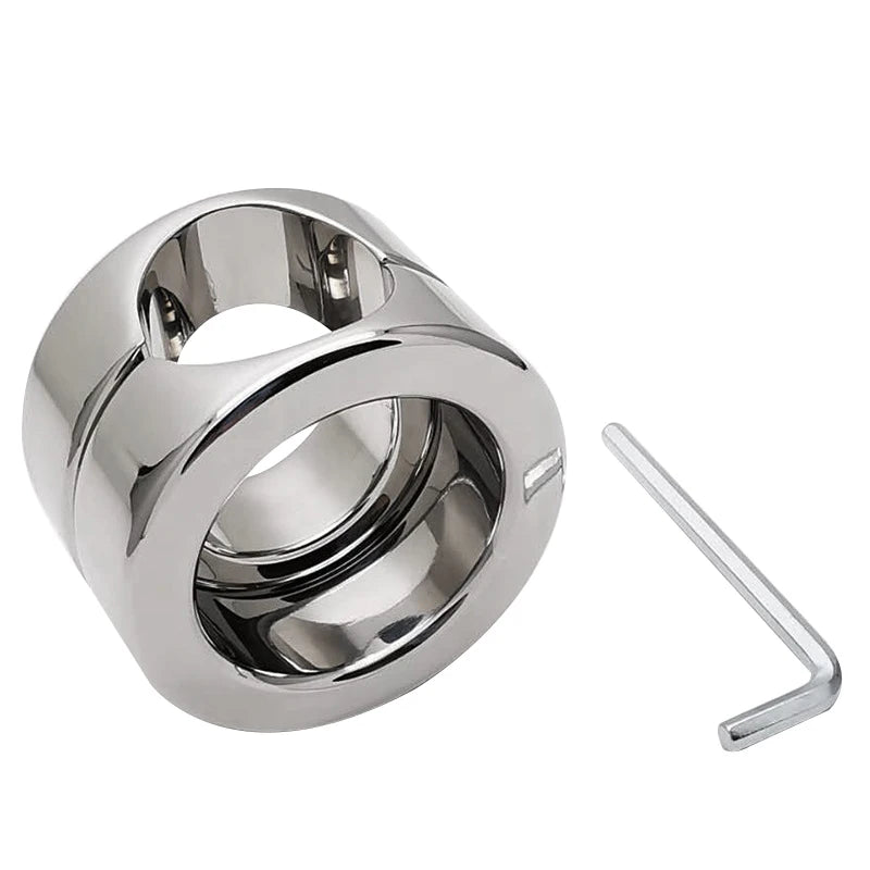 Height 40mm heavy stainless steel Ball Scrotum Stretcher penis cock ring metal Locking pendant erection CBT Chrome male sex toy