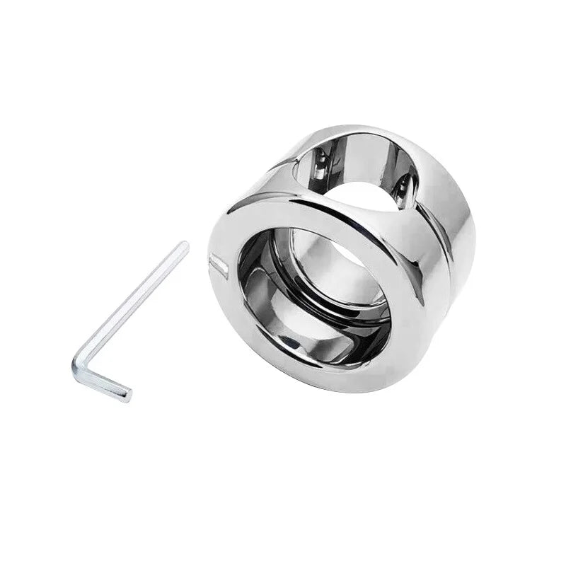 Height 40mm heavy stainless steel Ball Scrotum Stretcher penis cock ring metal Locking pendant erection CBT Chrome male sex toy