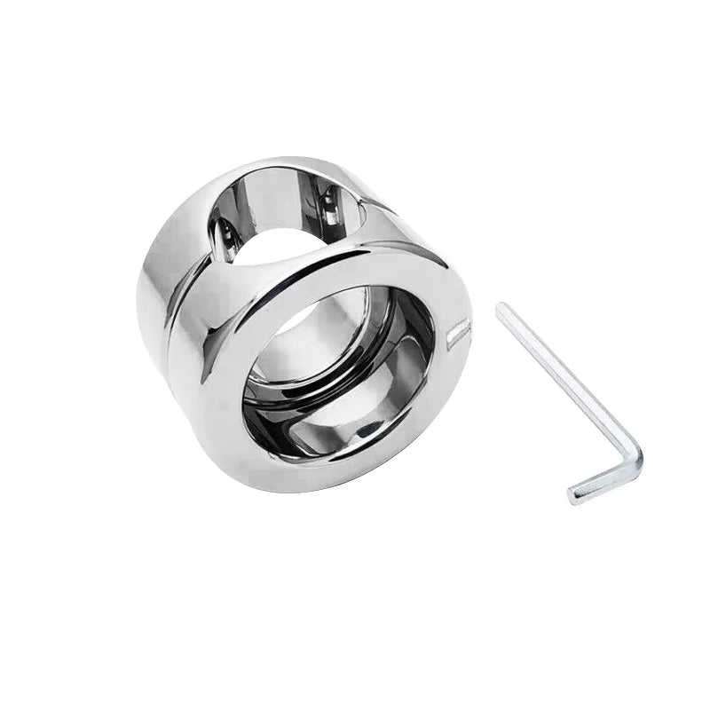 Height 40mm heavy stainless steel Ball Scrotum Stretcher penis cock ring metal Locking pendant erection CBT Chrome male sex toy