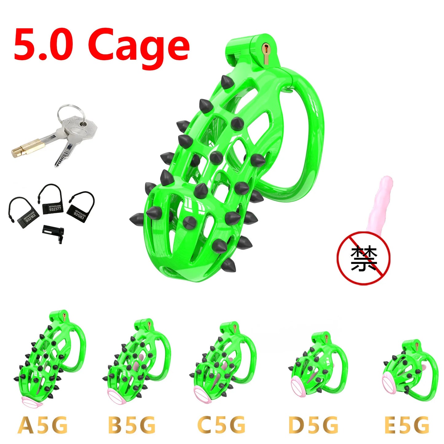 High Quality Cobra Chastity Cage Male Cock Cage with 5 Penis Rings BDSM Chastity Restraints Anti-Escape Chastity Locks Sex Toy18