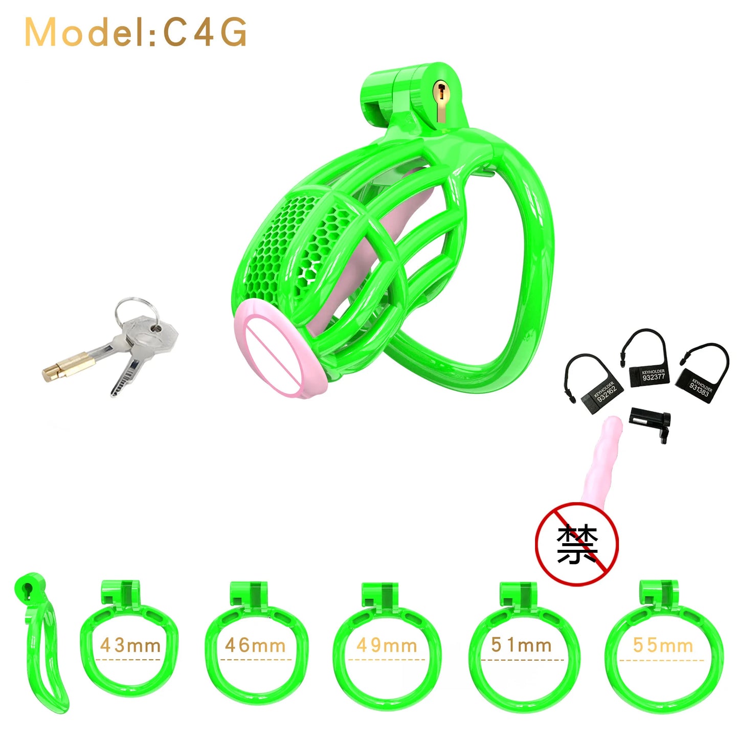 High Quality Cobra Chastity Cage Male Cock Cage with 5 Penis Rings BDSM Chastity Restraints Anti-Escape Chastity Locks Sex Toy18