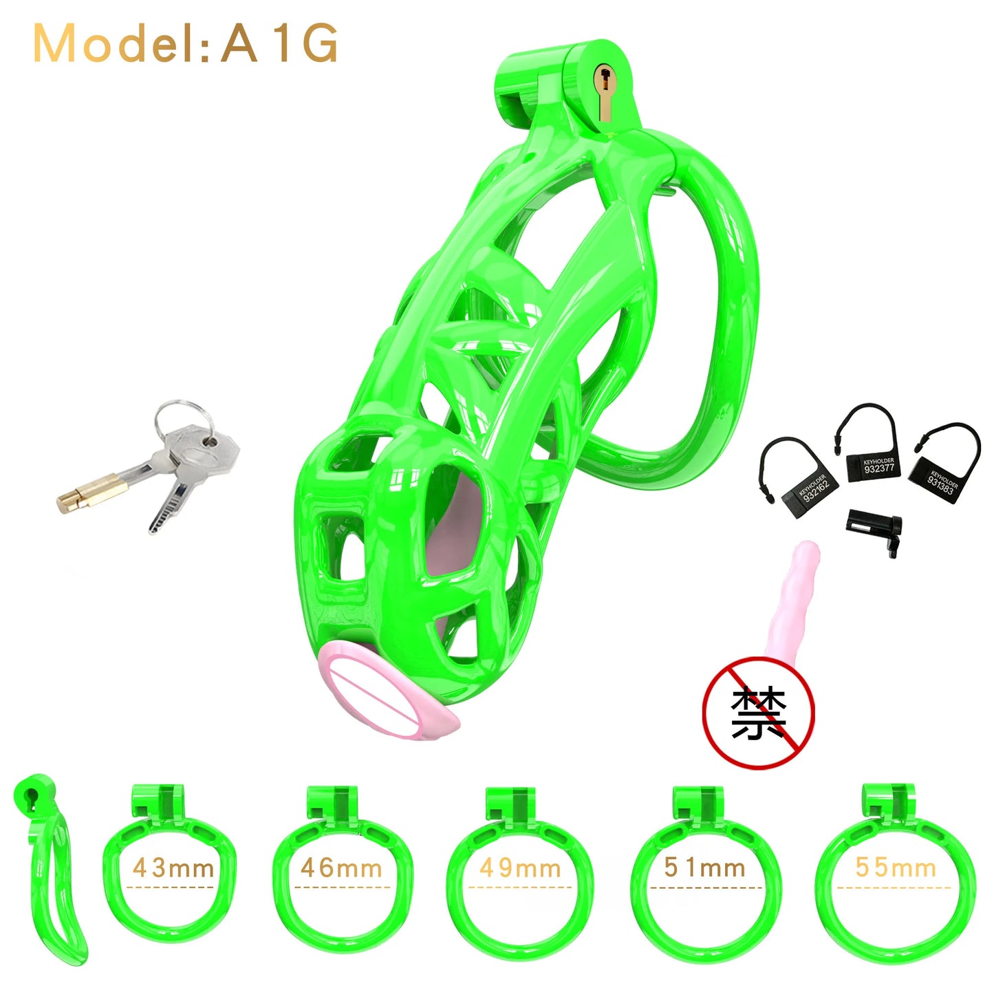 High Quality Cobra Chastity Cage Male Cock Cage with 5 Penis Rings BDSM Chastity Restraints Anti-Escape Chastity Locks Sex Toy18