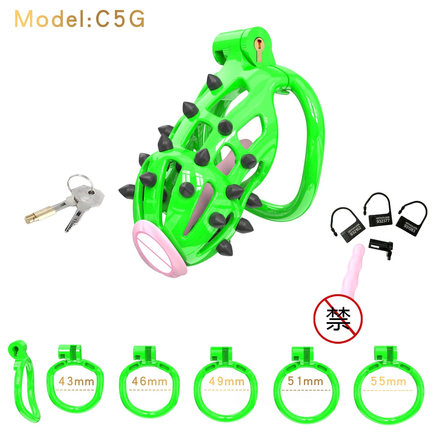 High Quality Cobra Chastity Cage Male Cock Cage with 5 Penis Rings BDSM Chastity Restraints Anti-Escape Chastity Locks Sex Toy18