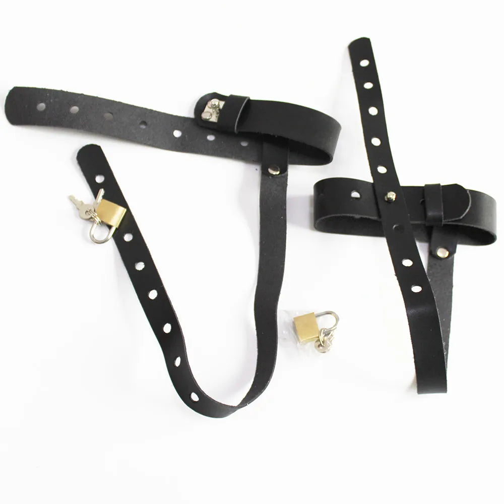 High Quality Locking Faux Leather Ankle Belts Restraint Cuffs Fixed To High Heel Shoes Straps Accessories Sex Toys for Women