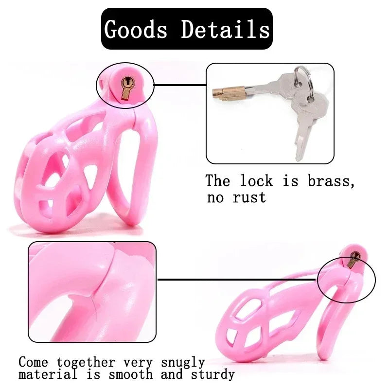 High Quality Pink Cobra 2.0 Male Chastity Device With 4 Arc Rings,Cock Cage,Restraint Penis Cage,BDSM Sex Toys For Man Gay 18+