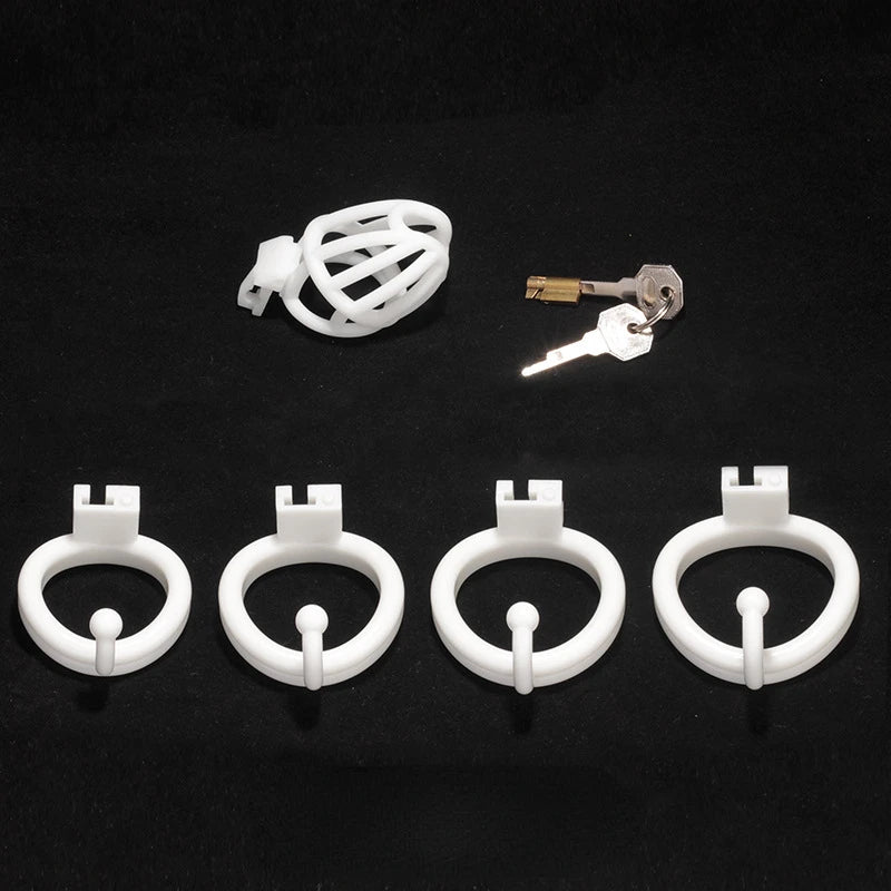 High Quality Sex Toy Penis Lock Chastity Cage With 4 Cock Rings Lightweight Chastity Belt For Men Couple Preventing Cheating Toy